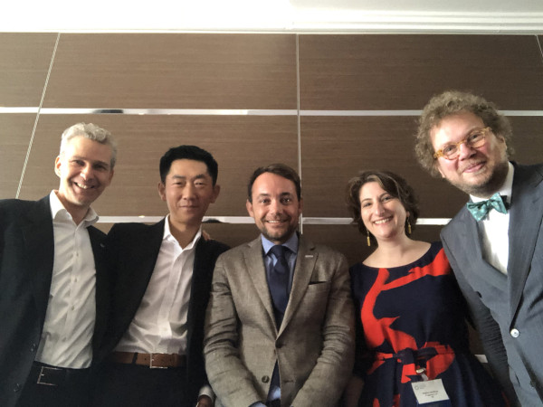 With the Governing Board of the IMC. From left – Christian Kälin, David Chen, Bruno L’ecuyer, Nadine Goldfoot, and Prof Dimitri Kochenov