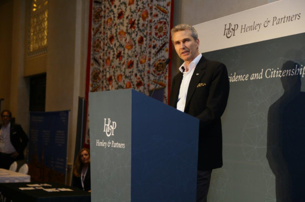 November 2018, Dubai. 12th Global Residence and Citizenship Conference. Christian Kälin delivers the opening address on the first day of the conference